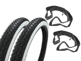 19 inch 2.25 Anlas NR-7 banden set (White wall) Puch MV/VS/Co Populair