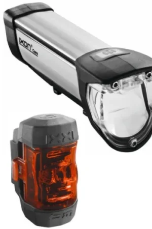 Verlichtingsset Busch und Müller IXON Core + IXXI Achterlicht USB Oplaadbaar 50 Lux Zwart Zilver Superprijs