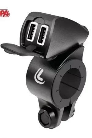 Aanbieding Aansluiting lampa USB stuur 12/24v (snellader) Fix Trek 21/32mm bromfiets, motorfiets 38828