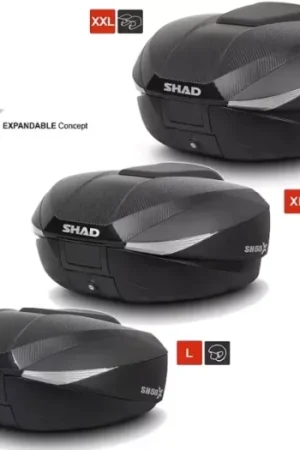 Veilige Betaling Topkoffer shad verstelbaar 3-standen 58L zwart/carbon sh58x