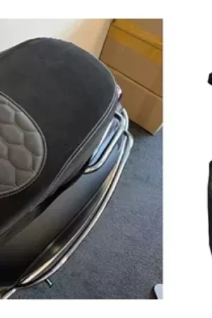 Buddydek Regia (made in EU) Vespa designo alcantara zwart/grijs (stiksels) primavera, sprint Laatste Kans