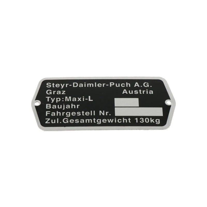 Typeplaatje Puch Maxi L Hoge Kwaliteit