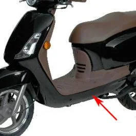 Zijskirt Sym origineel links zwart fiddle, fiddle 2 83620-ala-a00-kg Seizoensaanbieding